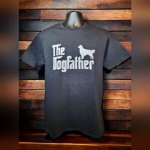 NWOT The Dogfather Cocker Spaniel Funny Black T-Shirt Men's Medium Short Sleeve